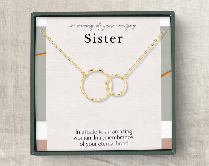 Loss of sister gift • Sister remembrance necklace • Comforting Sympathy gift • Bereavement jewelry • Memorial jewelry • Sister keepsake gift