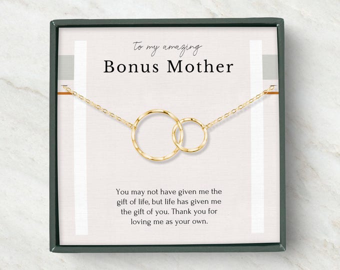 Bonus mom Gift, Bonus mom necklace, Step Mom Wedding Gift,