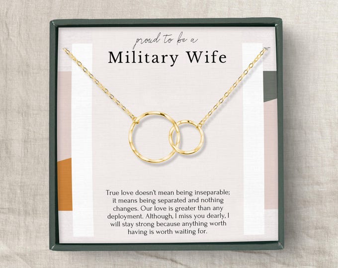 Military Wife Gift Necklace | Deployment Gift for Wife | Proud Military Wife | Army Navy Wife Gift | Military Spouse Jewelry