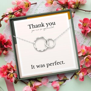 Regalo di ringraziamento per il coordinatore del matrimonio, regalo per il wedding planner, regalo per il coordinatore del matrimonio, regalo per l'organizzatore della festa, regalo dalla sposa, 2-RING SILVER