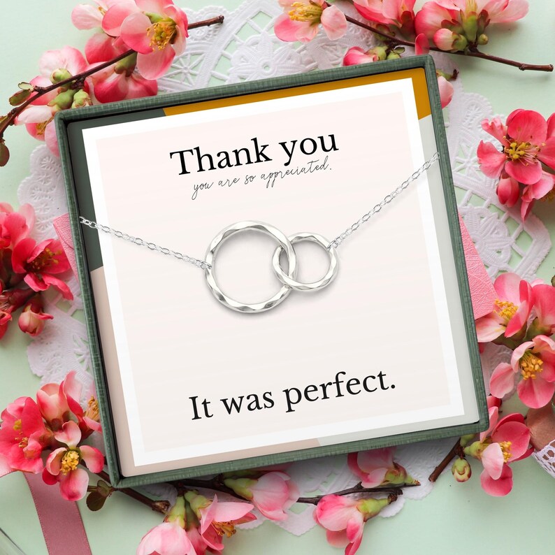 Regalo di ringraziamento per il coordinatore del matrimonio, regalo per il wedding planner, regalo per il coordinatore del matrimonio, regalo per l'organizzatore della festa, regalo dalla sposa, 2-RING SILVER