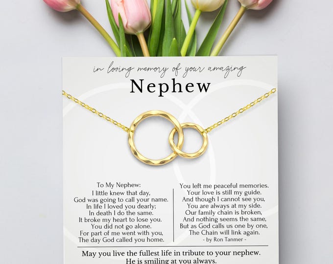 Nephew memorial gift | Memory gifts for loss of loved one | Bereavement gift | Memorial necklace | Nephew remembrance gift | Sympathy gift