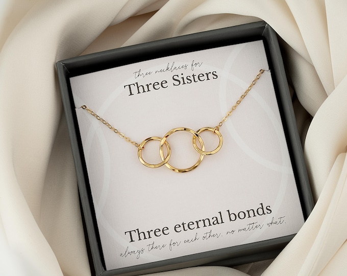 Sisters necklace for 3 | Soul sister gift | Sister birthday gift | 3 best friends gifts | 3 sisters jewelry | three sisters gifts