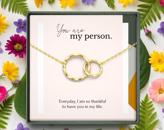 You are My Person Necklace Gift with Message Card | Bestfriend Jewelry Gift | Friendship Necklaces  Gold and Silver | BFF birthday gift