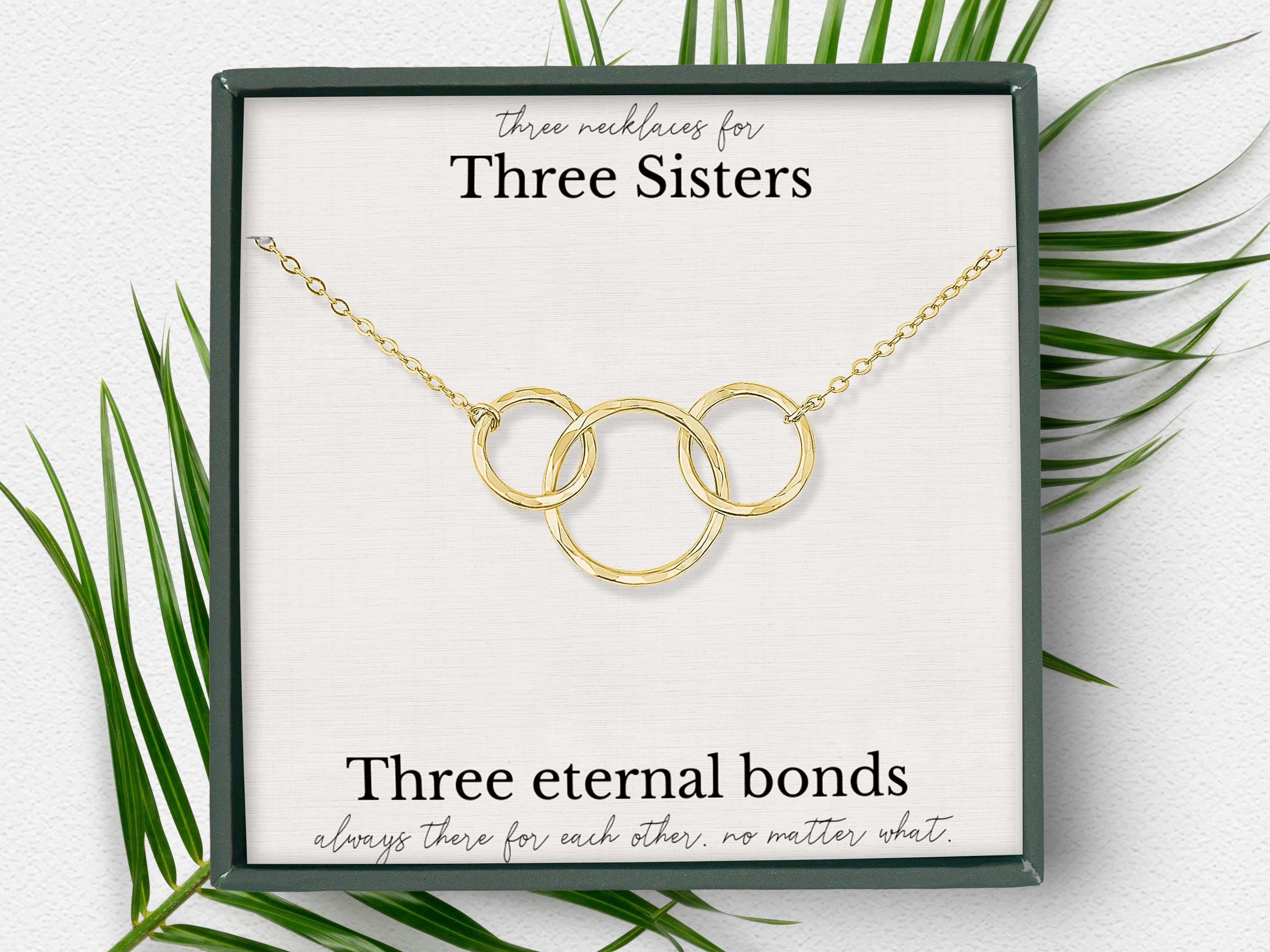 Sisters necklace for 3 Soul sister gift Sister birthday gift 3 best friends gifts 3 sisters jewelry three sisters gifts
