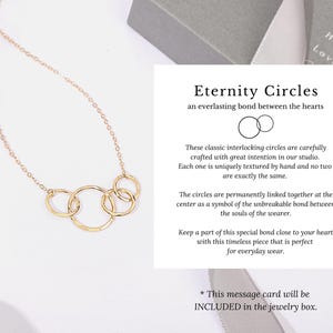 40th Birthday gifts for women | minimalist 4 ring Sterling Silver Necklace | 14K gold vermeil | gift wrapped birthday milestone image 4