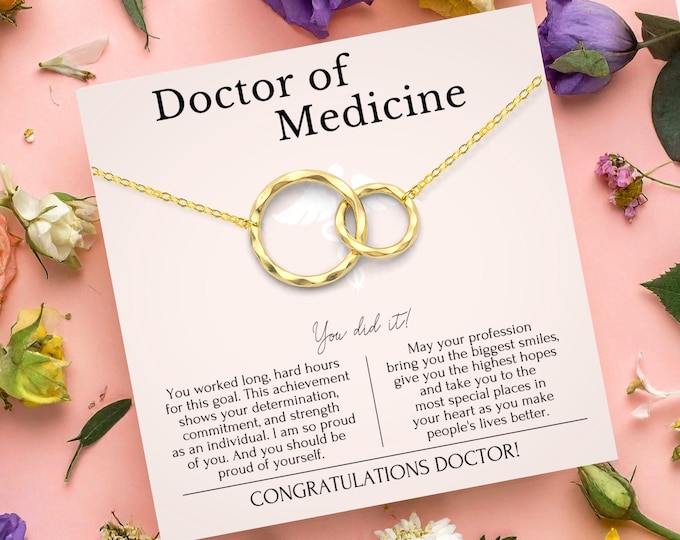Doctor of Medicine Graduation Gift, Physician Gift, Medical School Graduation Jewelry, New MD Gift for Her, Congratulations Doctor Gift Card