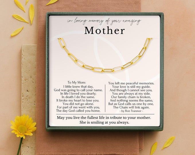 Sympathy Gift for Loss of Mom | Bereavement Necklace for Daughter | First Mother's Day Without Mom | Memorial Jewelry for Women