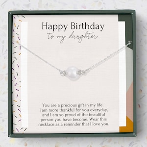 Geburtstagsgeschenk für die Tochter, zierliches Schmuckgeschenk für sie, Geschenk von Mama, Geburtstagskette von Mama für die Tochter, Gedichtmitteilungskarte