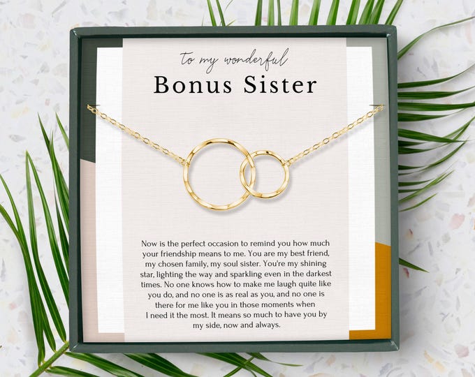 Bonus sister necklace | Unbiological sister gift | Best friend gift jewelry | Sister in law gift | Bridesmaid necklace gift | BFF jewelry