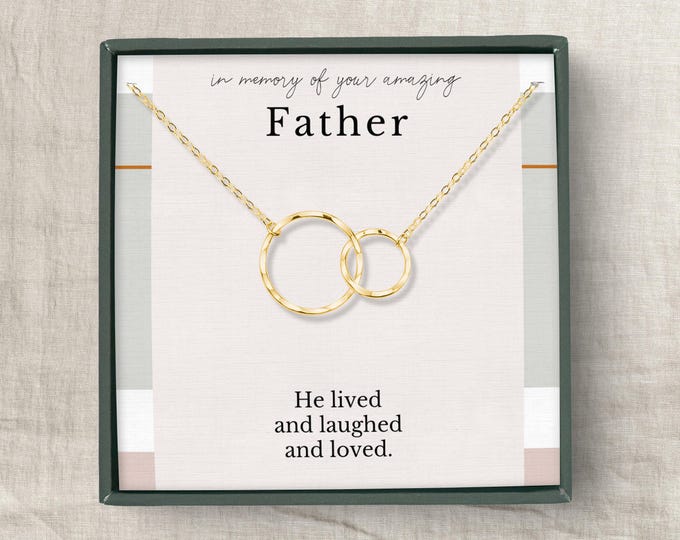 Father Remembrance Necklace Gift | In Memory of Father Gifts | Loss of Dad Necklaces | Memorial Jewelry Gifts | Bereavement Gift Necklace