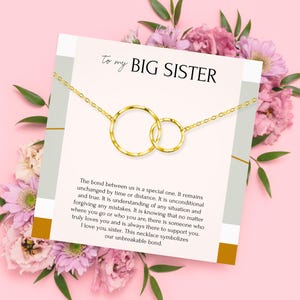 Große Schwester Halskette Schmuck Geschenk • Schwester Geburtstag Halskette Geschenk • An meine große Schwester von Schwester Halskette • Ineinander greifende Kreise Halskette