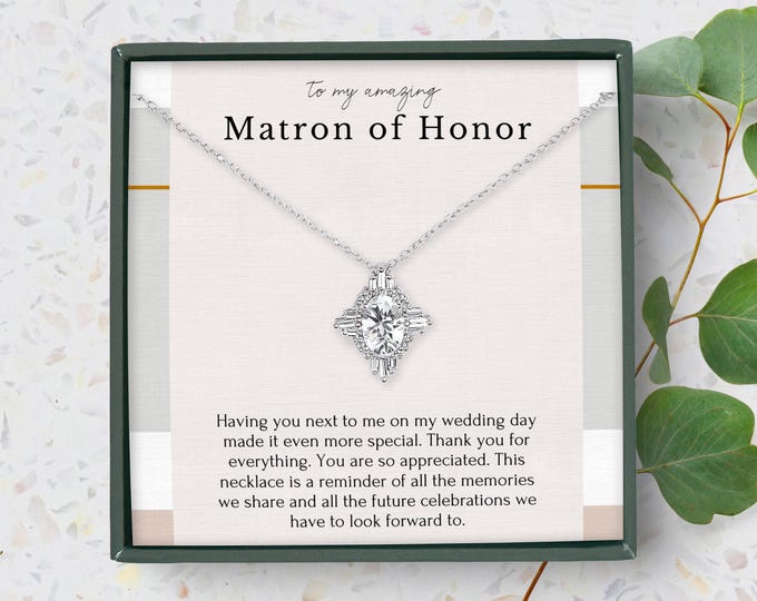 Matron of honor necklace earring gift • Antique style vintage inspired bridal necklace earring • Crystal clustered round diamond necklace