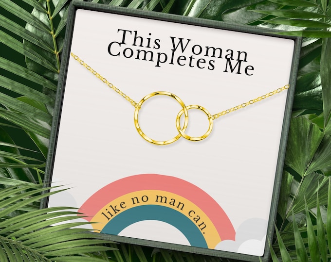 Lesbian Necklace Gifts for Girlfriend | LGBT Necklaces Jewelry Present | Queer Girlfriend Gift | Lesbian Wedding Gift | Pride Jewelry Gift