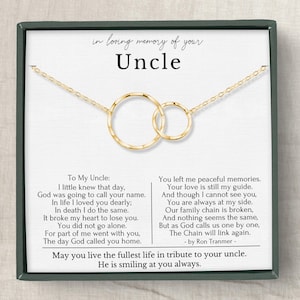 Loss of uncle gift | Uncle memorial gift | Memorial necklace for uncle | Bereavement jewelry for woman | gifts for loss of loved one