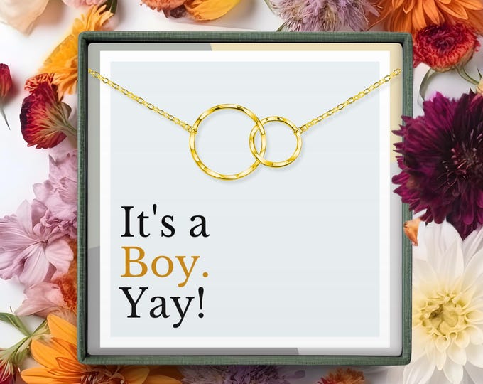 New Mom Necklace Sterling Silver, First Time Mom Gift, Boy Baby Shower Keepsake, Present for Pregnant Women, Expecting Woman Necklace