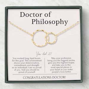 Doctor of Philosophy Graduation & Congratulations Gift for Her, PhD Gift for Doctor, Philosophy Student, Doctorate Necklace Sterling Silver