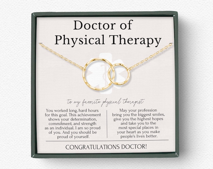 Doctor of Physical Therapy Graduation Necklace Gift | Graduation Gifts Ideas for Her | DPT Assistant Necklaces Gifts with Message Card