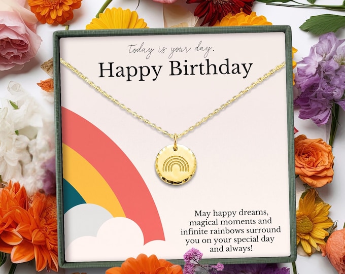 Happy Birthday Necklace for Her – Teen Jewelry Gift for Daughter, Niece, Granddaughter & Best Friend – Sweet 16 Birthday Present