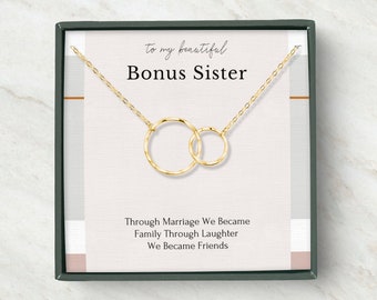 Bonus Sister wedding gift, Bonus sister Friendship necklace, Bridesmaid necklace gift, dainty necklace, Sterling Silver
