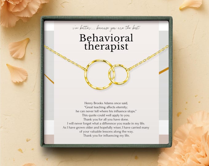 Behavioral Therapist Appreciation Gifts | Thank You Necklace Gift with Message Card | Behavioral Therapy Farewell Present | Retirement Gift