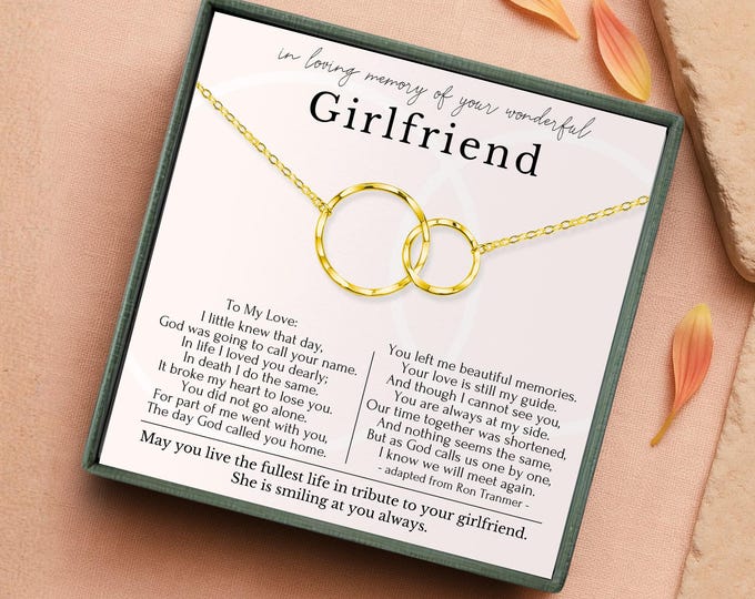 Girlfriend Remembrance Memorial Necklace | Loss of Girlfriend Keepsake | Sympathy & Bereavement Gift Jewelry for Grief Support