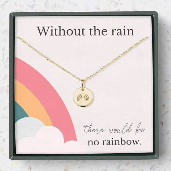 Rainbow Baby Gifts for Mom, Without the Rain There would be no rainbow necklace, Encouragement gifts for her, Strength gifts necklace