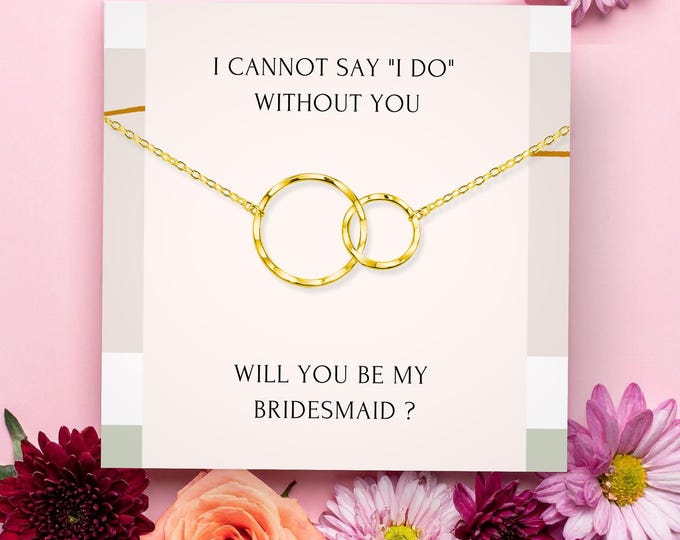 Bridesmaid Proposal Gift Box with Sterling Silver Necklace – Bridal Party Jewelry, Wedding Gift from Bride, Bridesmaid Accessories