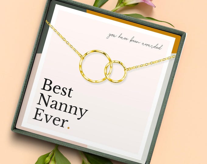 Best Nanny Ever gift, Nanny appreciation necklace gift, Thank you Nanny necklace gift, Best Nanny ever gift, Silver,