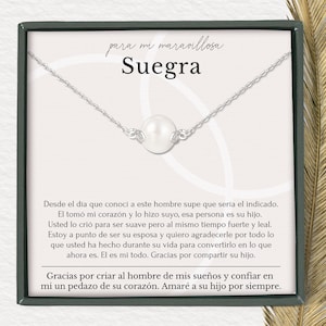 Moeder van de bruidegom Spaans gedicht ketting cadeau Kraag individueel voor madre del novio, novia, regalo de suegra