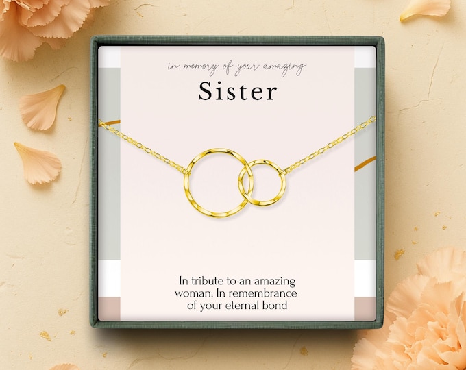Loss of sister gift • Sister remembrance necklace • Comforting Sympathy gift • Bereavement jewelry • Memorial jewelry • Sister keepsake gift