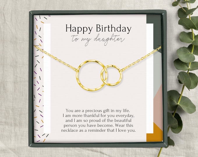 Bday Gifts for Daughter | Gift From Mom | 16th, 21st, 30th Birthday Jewelry Ideas for Her | Sterling Silver Mother To My Daughter Necklace