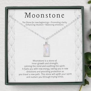 Moonstone necklace sterling silver New Beginnings Necklace Meaningful Divorce Break Up Strength Gift New Job Gift for her gift box