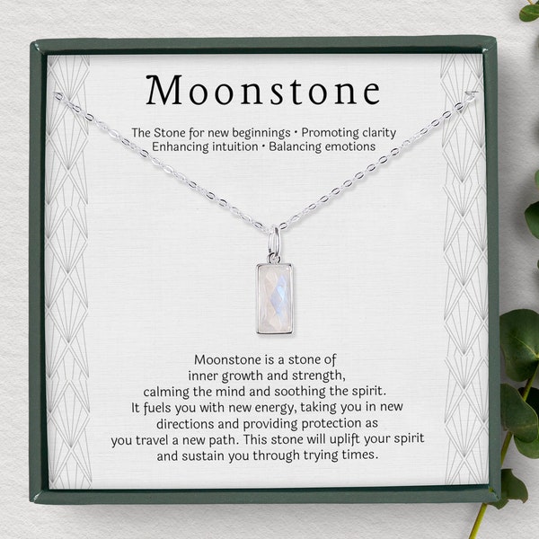 Moonstone necklace sterling silver New Beginnings Necklace Meaningful Divorce Break Up Strength Gift New Job Gift for her gift box