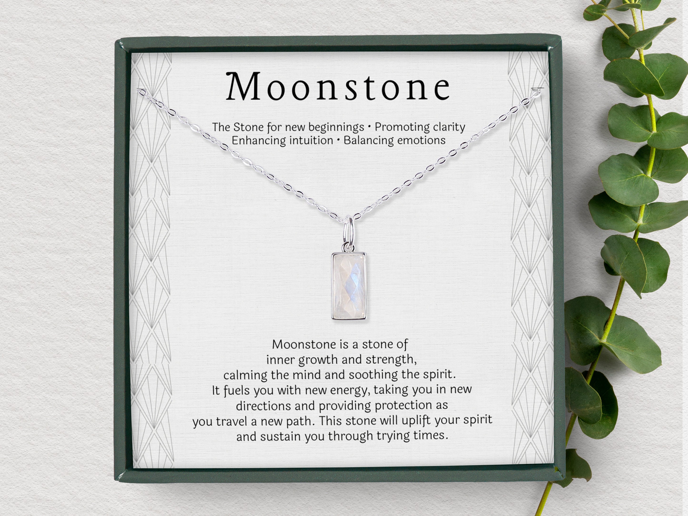 Moonstone necklace sterling silver New Beginnings Necklace Meaningful