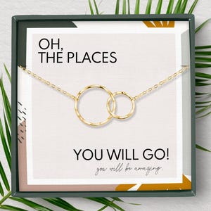 Cadeau collier de remise des diplômes pour elle, Oh là où vous irez, cadeau pour un nouvel emploi, cadeau de départ pour femme, collier nouveau départ