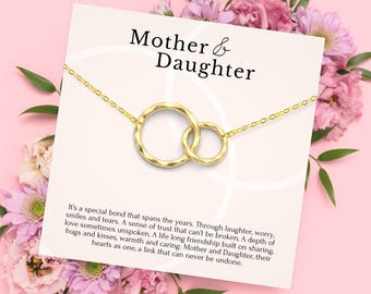 Mother Daughter Necklace • Mothers day Necklace • Mother Daughter Gift • Mother Daughter • Mother Daughter Jewelry • 2 Circles Necklace