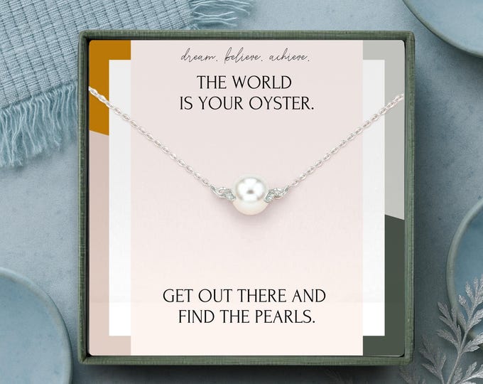 Gift for daughter from mom and dad | Pearl necklace for women | To my daughter jewelry gift | Graduation gift for her | Granddaughter gifts