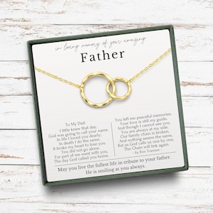 Loss of Father gift necklace, Sympathy gift loss of father, father passed away gift, interlocking circles  or Sterling Silver