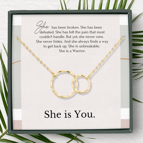 Personalisierte Halskette für Frauen Stärke Schmuck Halsketten | Brustkrebs Schmuck | Inspirierende Geschenke für Krebs geduldig |Sympathy Geschenk