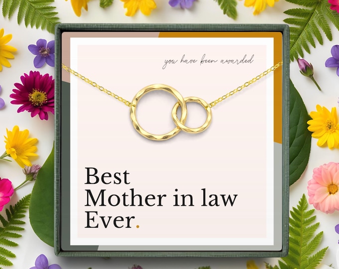 Best Mother in Law Ever Necklace Gift, Thank You Mother in Law Jewelry, Wedding Gift from Daughter in Law or Son in Law