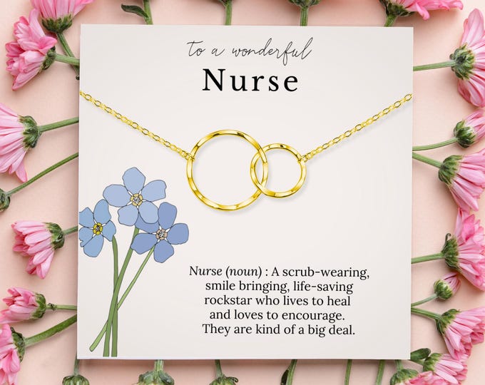 Sterling Silver Interlocking Circle Necklace • Nurse Graduation Gift