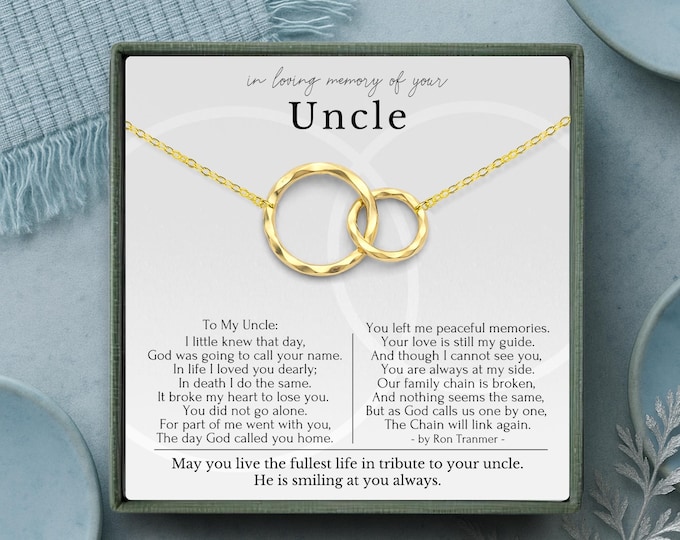 Loss of uncle gift | Uncle memorial gift | Memorial necklace for uncle | Bereavement jewelry for woman | gifts for loss of loved one