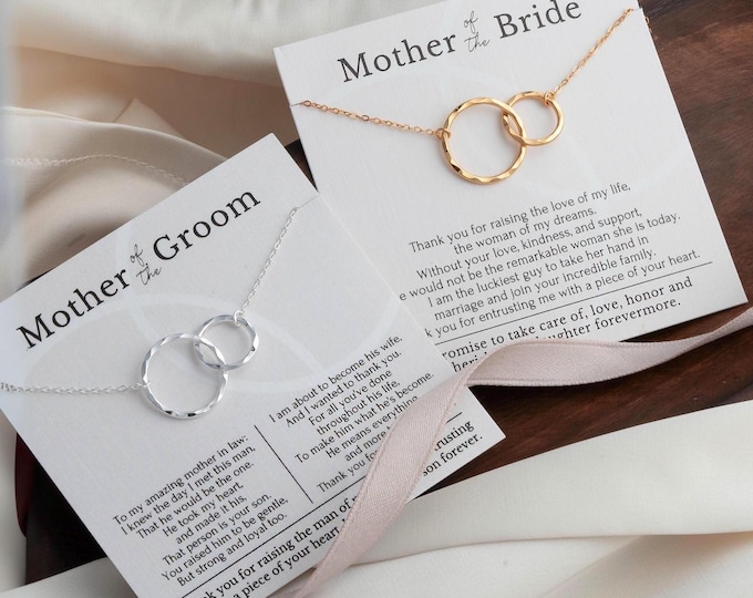 Mother of Groom gift from Bride, Mother of the Bride Gift from Groom combo • Future Mother in Law necklace necklace gift box message card