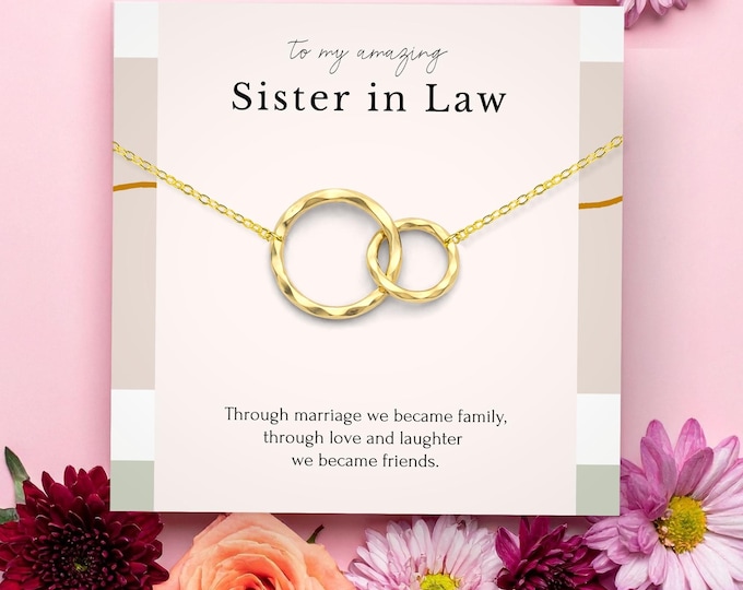 Sister in law wedding gift necklace, Sister of the groom wedding gift, wedding gift from bride, Christmas quote message gift