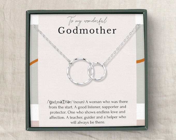 Godmother baptism gift necklace • Godmother goddaughter necklace gift • Godmother proposal gift • Will you be my godmother Sterling silver