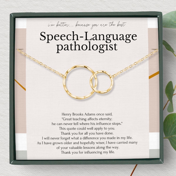 Speech language pathologist gift | Speech therapist gift | Necklaces for women | SLP jewelry gift | Thank you gift | Appreciation gifts