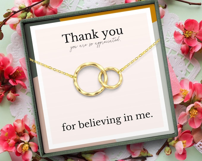 Thank you gift for coach, gift for mentor, Thank you gift for teacher, thank you necklace gift for woman, necklace Silver