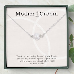 Presente da mãe do noivo da noiva no dia do casamento • Presente de casamento da sogra • Colar de pérolas da mãe do noivo • Caixa de presente de joias MIL