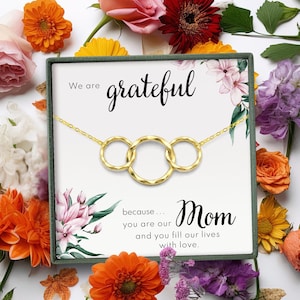 Gift for mom from both of us• gift for mom with 2 kids  • Christmas gift • Necklace for mother from two children • Jewelry from son daughter